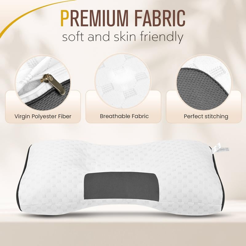 UFIST Cervical Massage Pillow Set – Ergonomic Neck Support Pillow Set (2 Pieces)