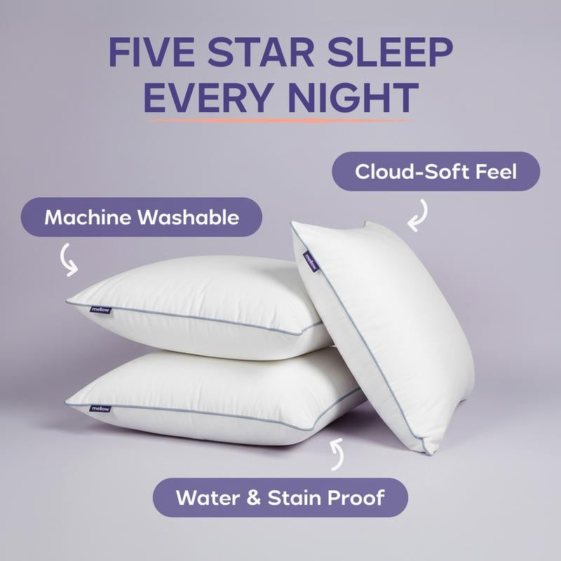 Mellow Sleep Hotel Pillow – Waterproof & Stain-Resistant Cloud-Soft Comfort