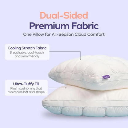 Mellow Sleep Mellow Puff Pillow – Ultra-Fluffy Quilted Cooling Comfort Pillow