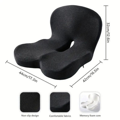 Memory Foam Seat Cushion – Ergonomic Back & Tailbone Support Chair Cushion