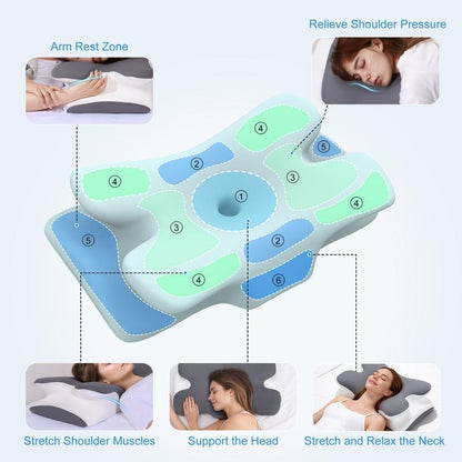 Cooling Memory Neck Pillow – Ergonomic Cervical Support Pillow with Adjustable Height