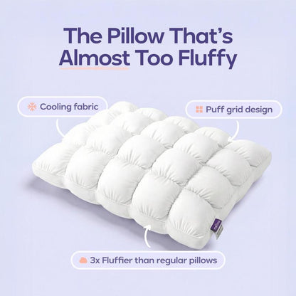 Mellow Sleep Mellow Puff Pillow – Ultra-Fluffy Quilted Cooling Comfort Pillow