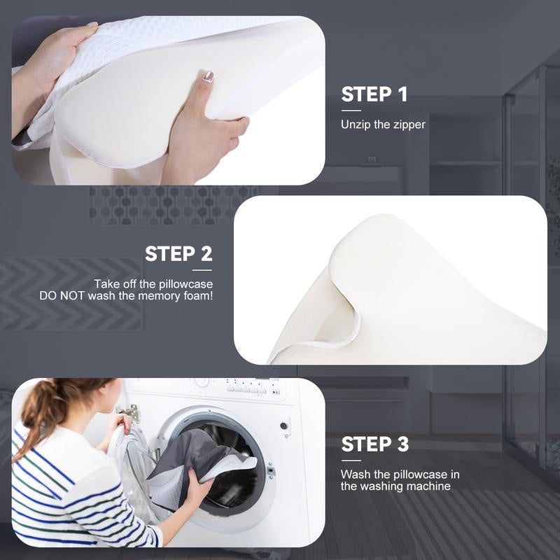 Cooling Memory Neck Pillow – Ergonomic Cervical Support Pillow with Adjustable Height