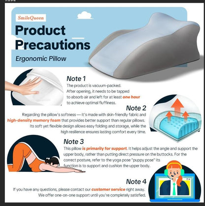 Ergonomic Memory Foam Support Pillow – Multi-Purpose Comfort Pillow for Neck, Back & Legs