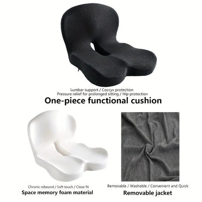 Memory Foam Seat Cushion – Ergonomic Back & Tailbone Support Chair Cushion
