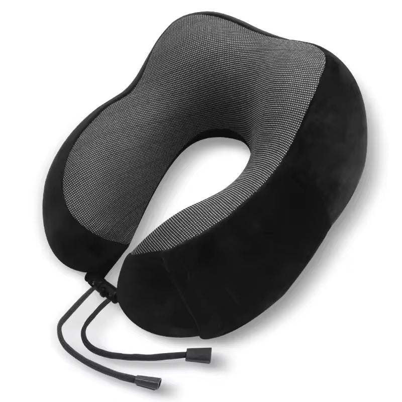 U-Shaped Memory Foam Neck Pillow – Soft Travel Support for Airplane & Home Use