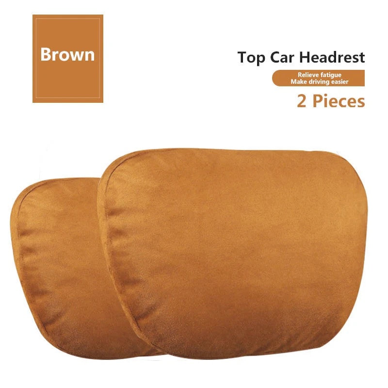 Car Headrest Neck Pillow Set – Soft Travel Support Cushion for Car Seats