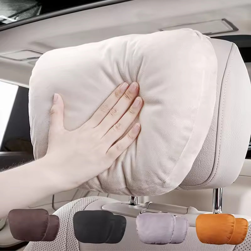 Car Headrest Neck Pillow Set – Soft Travel Support Cushion for Car Seats