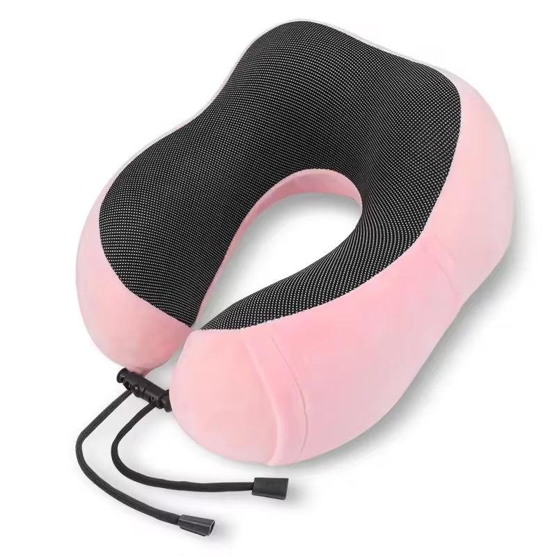 U-Shaped Memory Foam Neck Pillow – Soft Travel Support for Airplane & Home Use