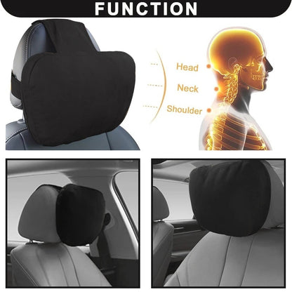 Car Headrest Neck Pillow Set – Soft Travel Support Cushion for Car Seats