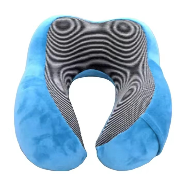 U-Shaped Memory Foam Neck Pillow – Soft Travel Support for Airplane & Home Use