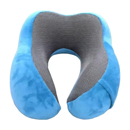 U-Shaped Memory Foam Neck Pillow – Soft Travel Support for Airplane & Home Use