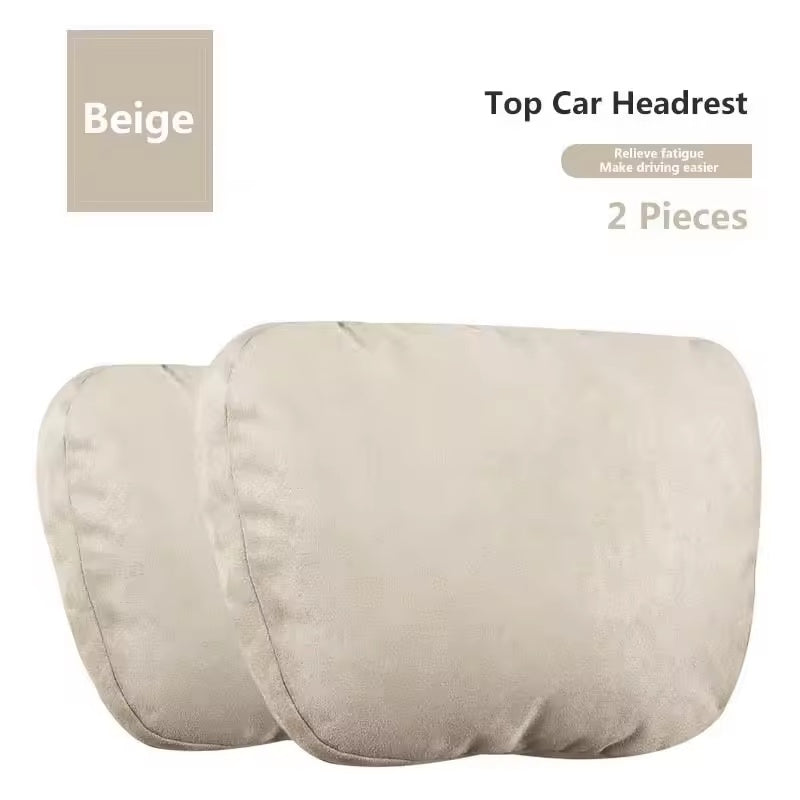 Car Headrest Neck Pillow Set – Soft Travel Support Cushion for Car Seats