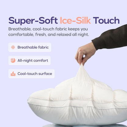 Mellow Sleep Mellow Puff Pillow – Ultra-Fluffy Quilted Cooling Comfort Pillow