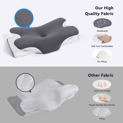 Cooling Memory Neck Pillow – Ergonomic Cervical Support Pillow with Adjustable Height