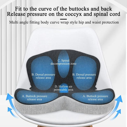 Memory Foam Seat Cushion – Ergonomic Back & Tailbone Support Chair Cushion