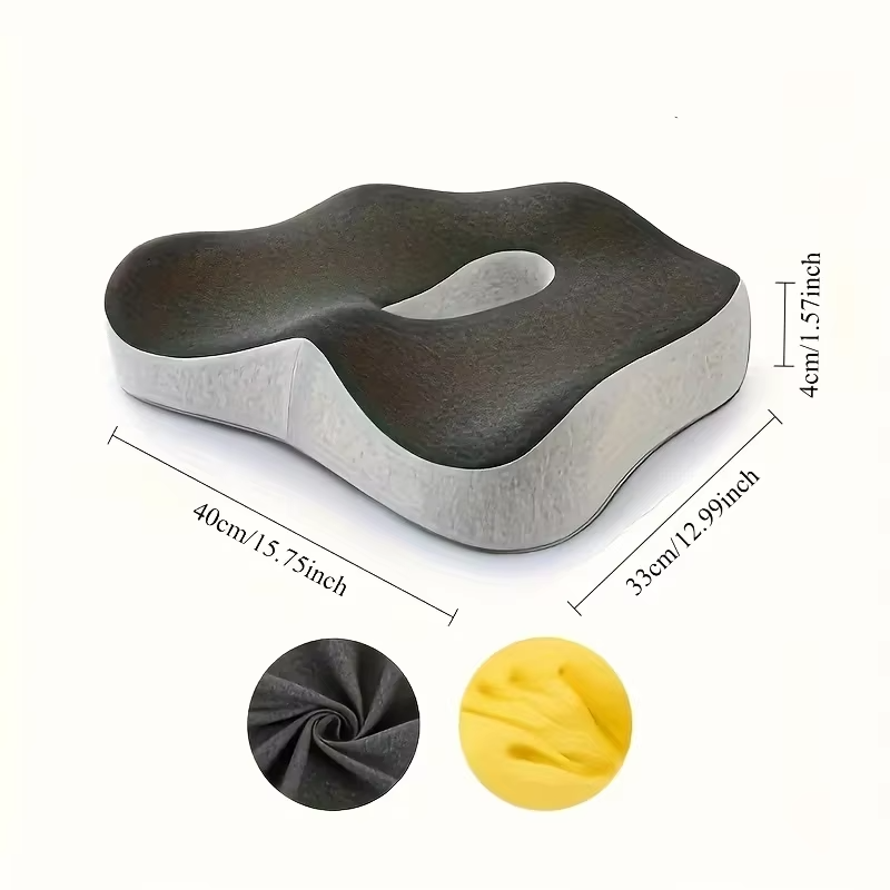 Ergonomic Office Seat Cushion – 3-Zone Memory Foam Lumbar Support for Posture &amp; Comfort