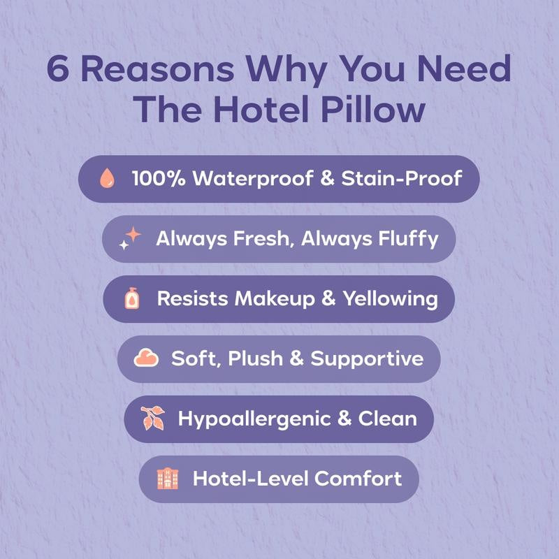 Mellow Sleep Hotel Pillow – Waterproof & Stain-Resistant Cloud-Soft Comfort