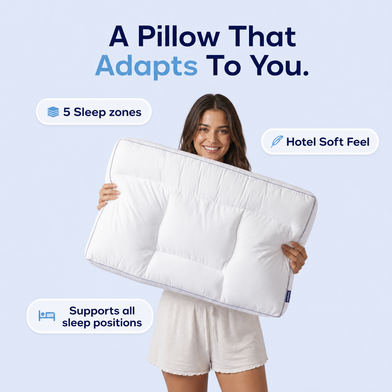CloudAdapt Pillow – 5-Zone Ergonomic Sleep Pillow