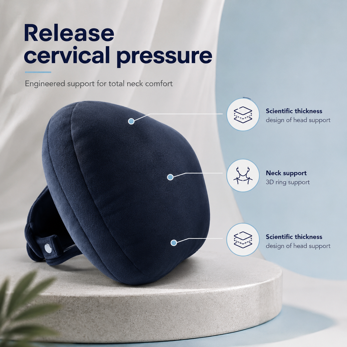 Car Headrest Neck Pillow Set – Soft Travel Support
