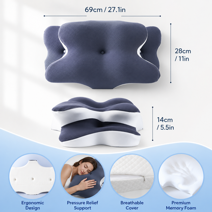 DualComfort Neck Pillow – Cooling Memory Foam Support
