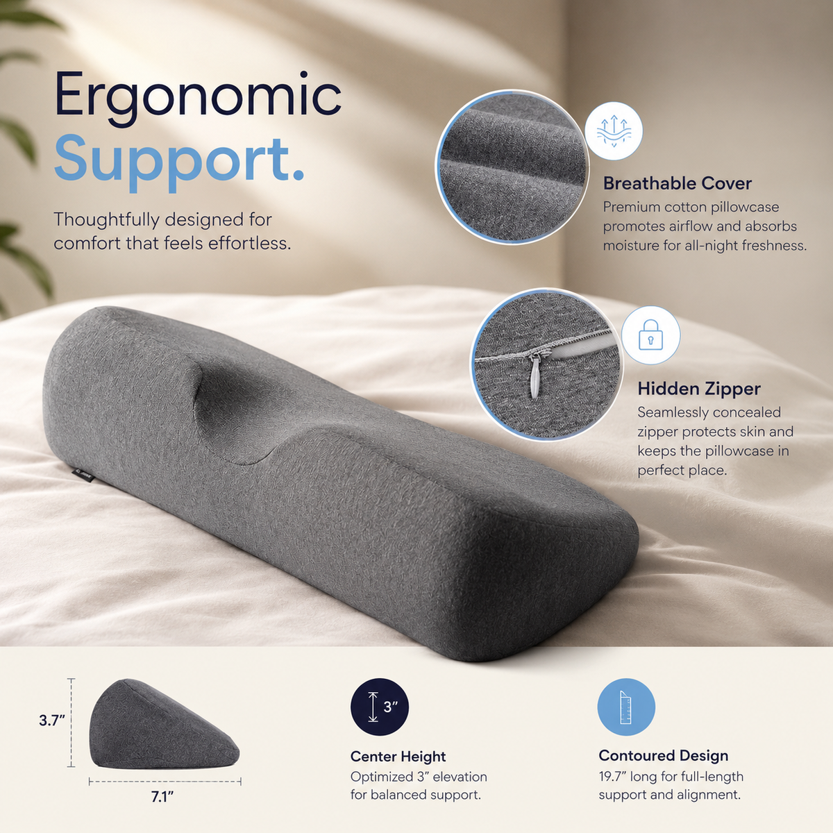 Contour Neck Pillow – Ergonomic Memory Foam Support