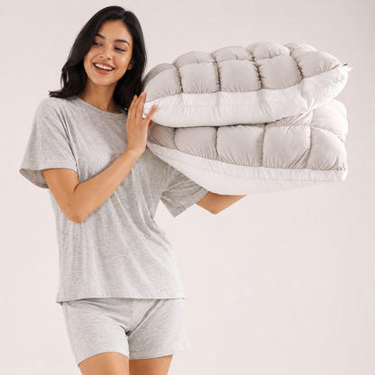 CloudPuff Pillow – Ultra-Fluffy Quilted Comfort Pillow
