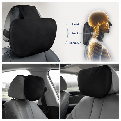 Car Headrest Neck Pillow Set – Soft Travel Support
