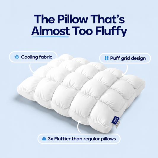 CloudPuff Pillow – Ultra-Fluffy Quilted Comfort Pillow