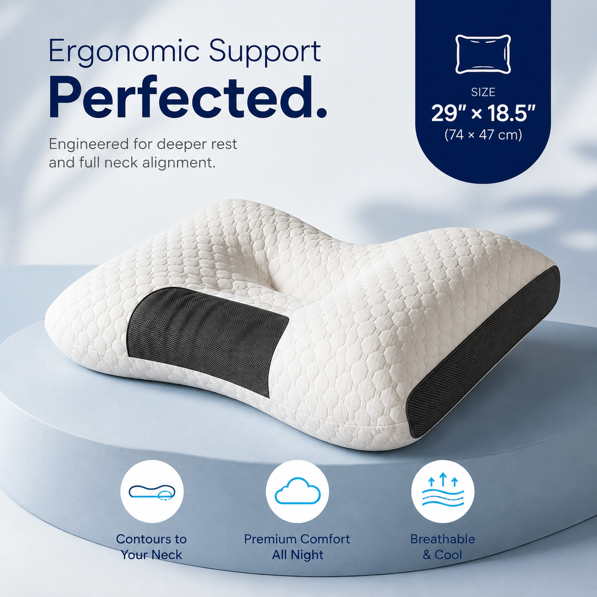 NeckEase Pillow Set – Soft Adjustable Neck Support