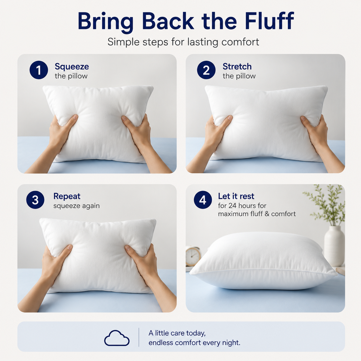 NeckEase Pillow Set – Soft Adjustable Neck Support
