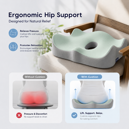 OfficeCloud Seat Cushion – 3-Zone Posture Support