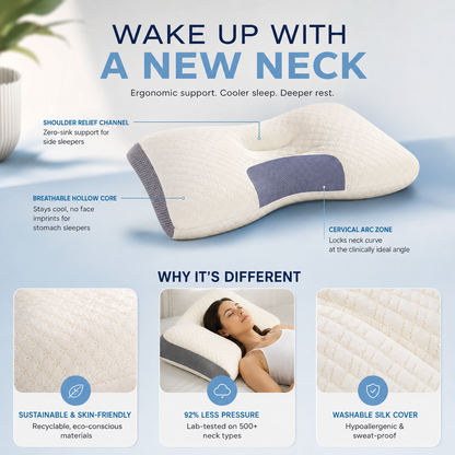 NeckEase Pillow Set – Soft Adjustable Neck Support