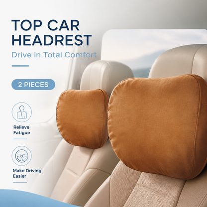 Car Headrest Neck Pillow Set – Soft Travel Support