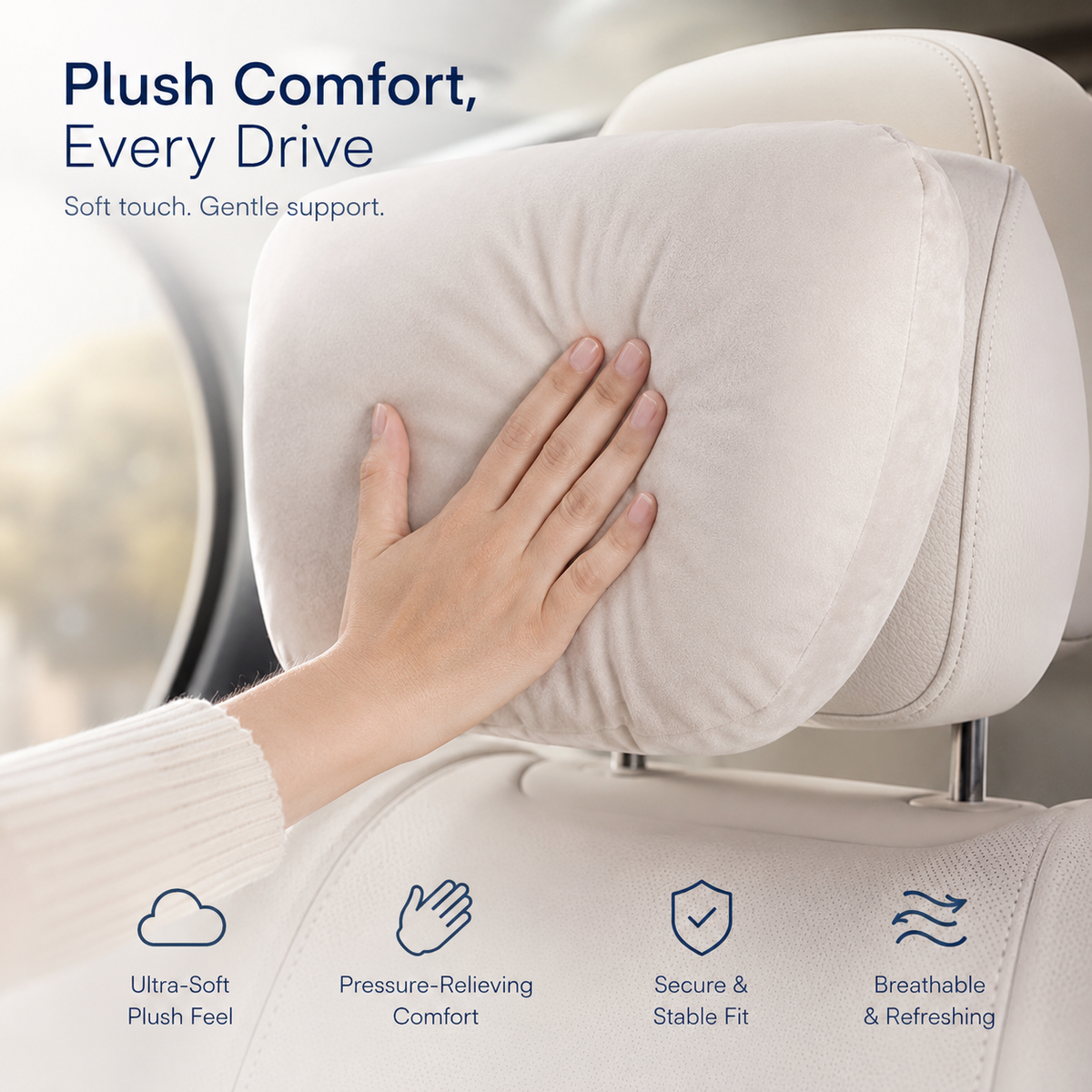 Car Headrest Neck Pillow Set – Soft Travel Support
