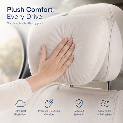 Car Headrest Neck Pillow Set – Soft Travel Support