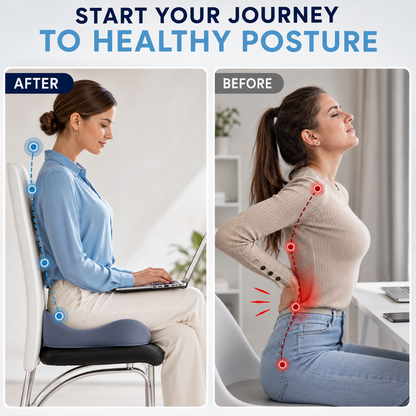 Memory Foam Seat Cushion – Ergonomic Back & Tailbone Support