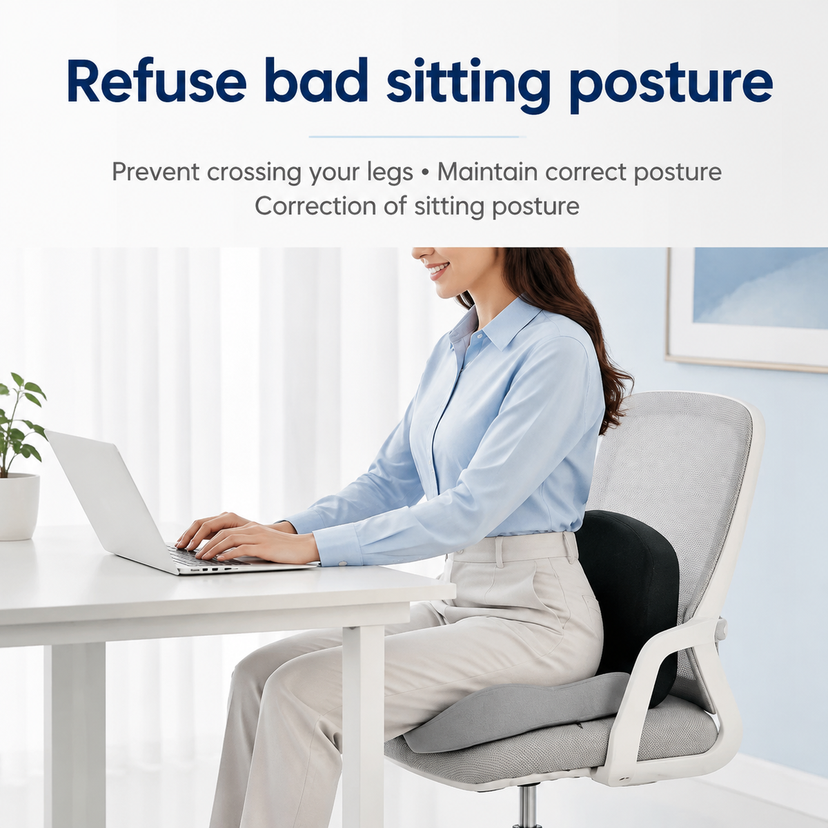 Memory Foam Seat Cushion – Ergonomic Back & Tailbone Support
