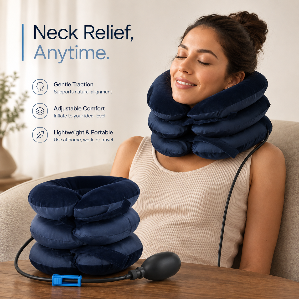 Inflatable Neck Collar Pillow – Travel & Relaxation Comfort