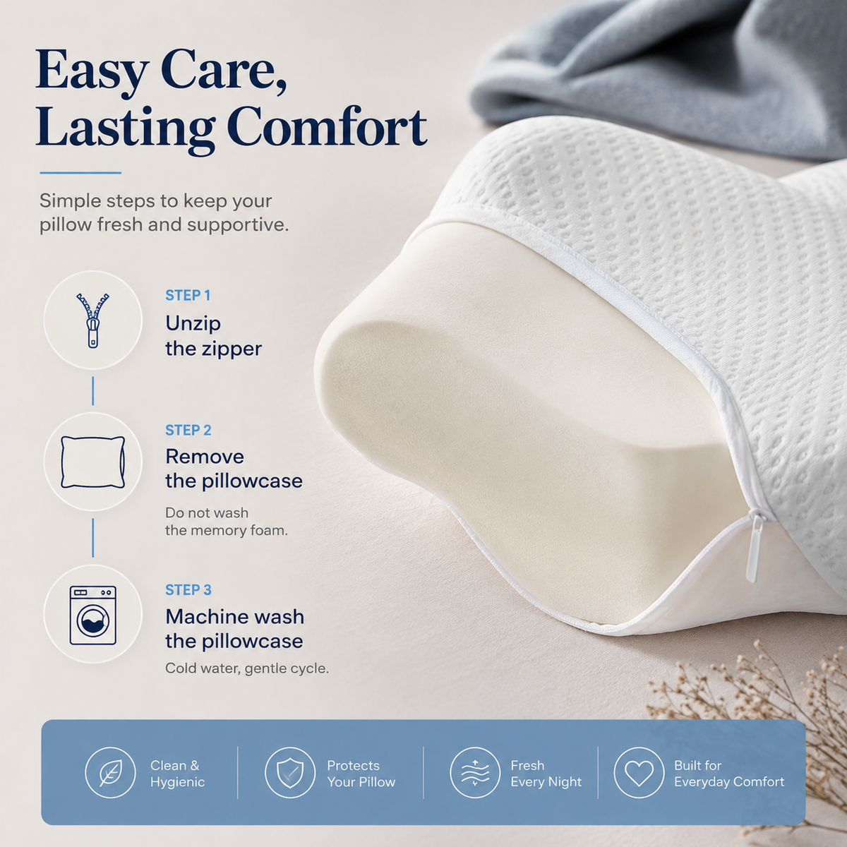 Cooling Neck Pillow – Adjustable Ergonomic Support