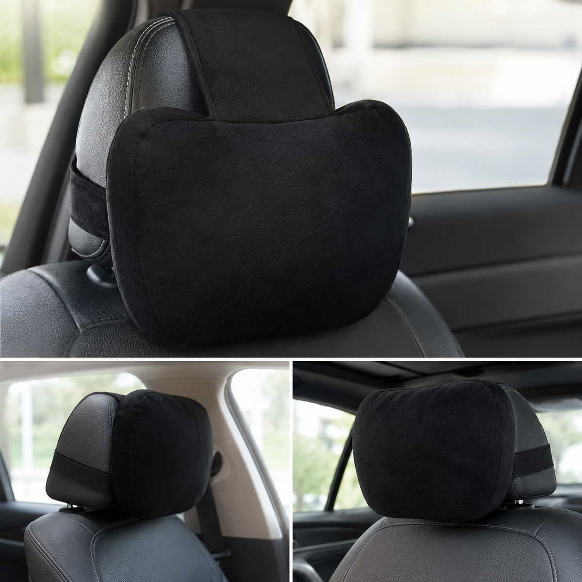 Car Headrest Neck Pillow Set – Soft Travel Support