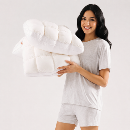 CloudPuff Pillow – Ultra-Fluffy Quilted Comfort Pillow