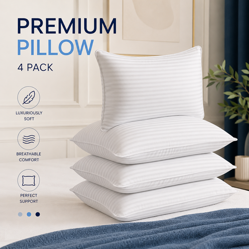 HotelCloud Pillow Set – Premium 4-Pack Sleeping Pillows