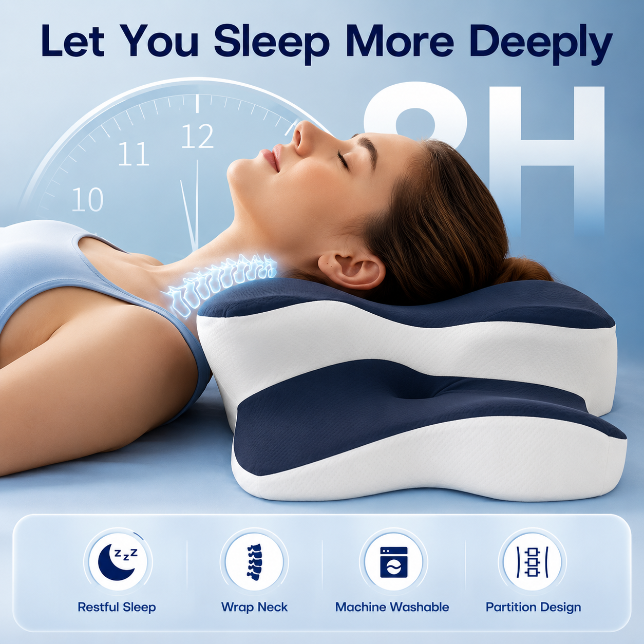 DualComfort Neck Pillow – Cooling Memory Foam Support