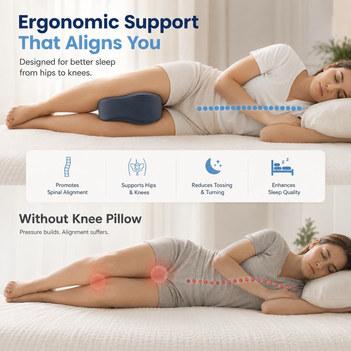 KneeCloud Pillow – Cooling Leg Support Pillow