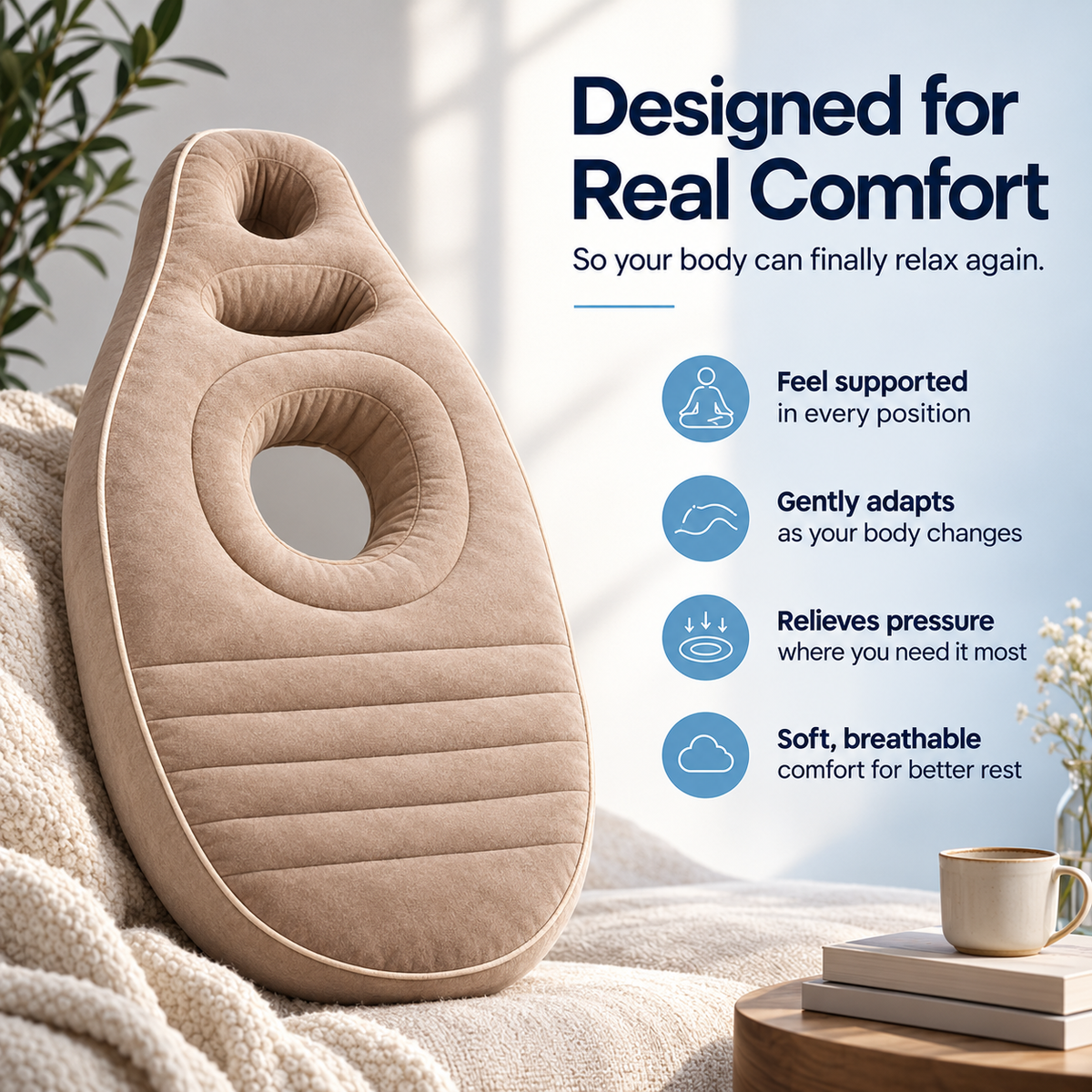 CloudComfort Pregnancy Pillow – Belly & Full-Body Support