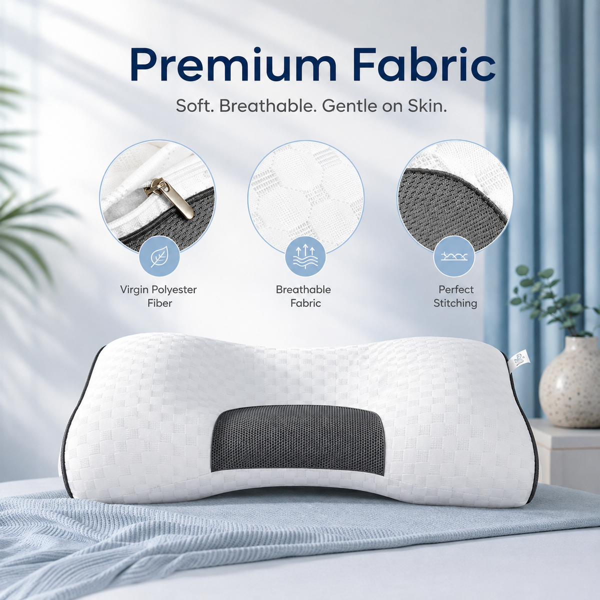 NeckEase Pillow Set – Soft Adjustable Neck Support
