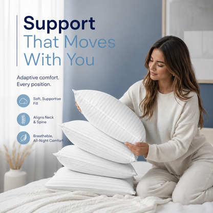 HotelCloud Pillow Set – Premium 4-Pack Sleeping Pillows