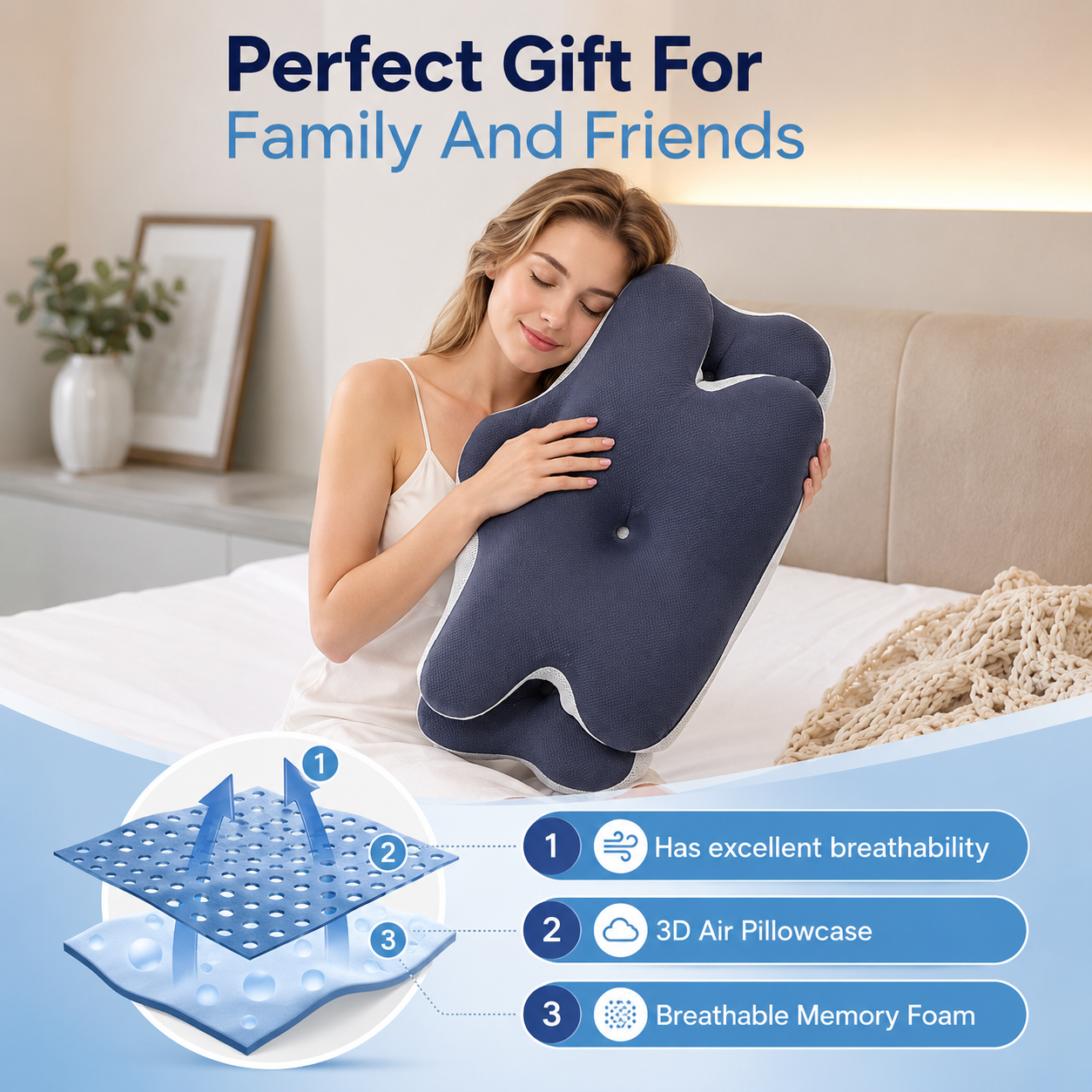 DualComfort Neck Pillow – Cooling Memory Foam Support